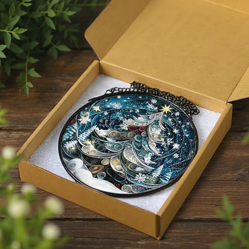 8 Inch Starry Christmas Tree Suncatcher Ornament (Christmas Tree)