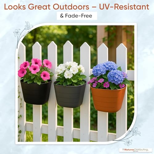 12 Inch Self Watering Wall Planter for Indoor & Outdoor Use (Terracotta / 12 inches - WITH PLUG)
