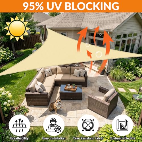 20'X27' Sun Shade Sail Beige Curved Square Customizable (Beige / 20'X27' custom)