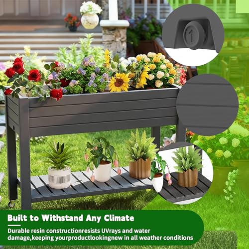 Elevated Raised Garden Bed with Legs (Black / 43.31*17.72*33.66)