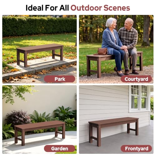 47" Backless Outdoor Bench for 2