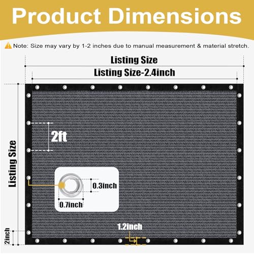 90% Sun Shade Cloth with Grommets (0 3' X 1 0' / Blue Gray)