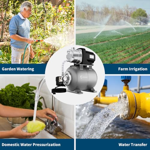 1.6HP Shallow Well Garden Pump (Glossy Black)