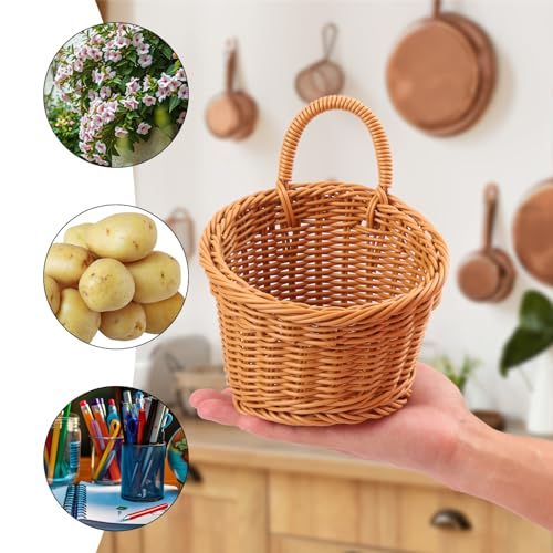 6 Pack 6.3 x 5 inch Woven Hanging Fruit Basket (6 Pack 6.3 x 5 inch)