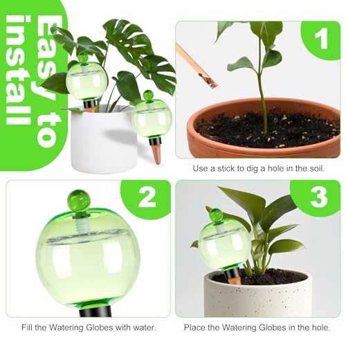 2 Pack Self Watering Globes 17oz Large Plant Watering Globes Top Fill (2 Count)