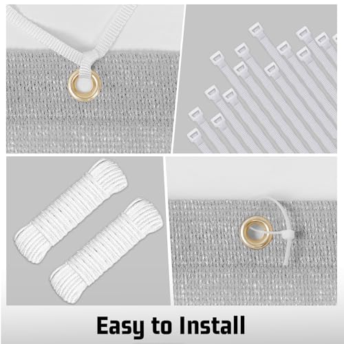 Shade Cloth 10x15 FT Sun Shade (10' x 15' custom size / Light Grey)