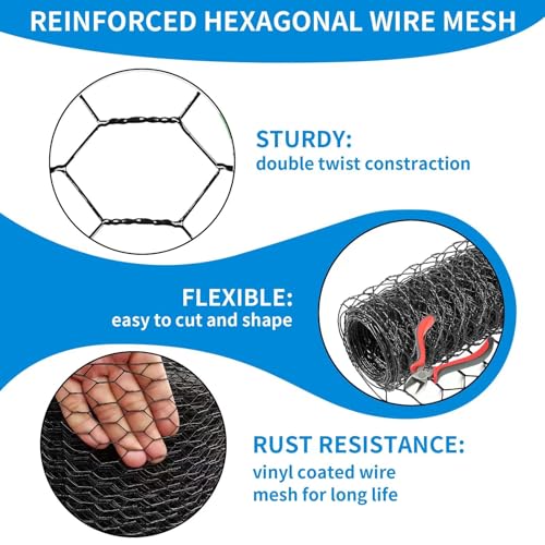 1 2 Inch Black Wire Mesh Roll (20 Gauge-1/2 Inch-48'' x100')