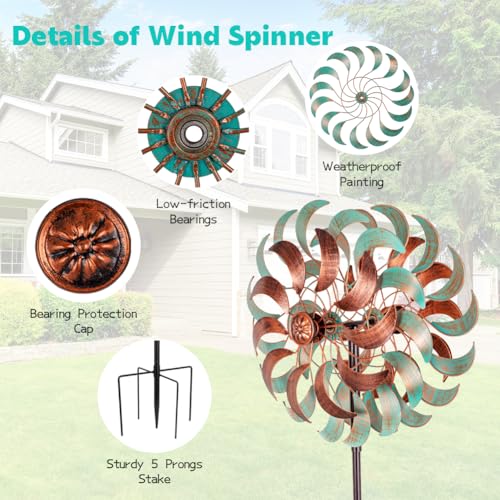 360° Wind Spinners Outdoor (13inch(Turquoise))