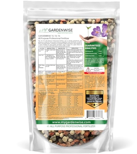 16-16-16 All Purpose Professional Fertilizer - Lawn, Flower, Tree, Shrub & Vegetable Garden Fertilizer (1/2 Quart) (16 Ounce)