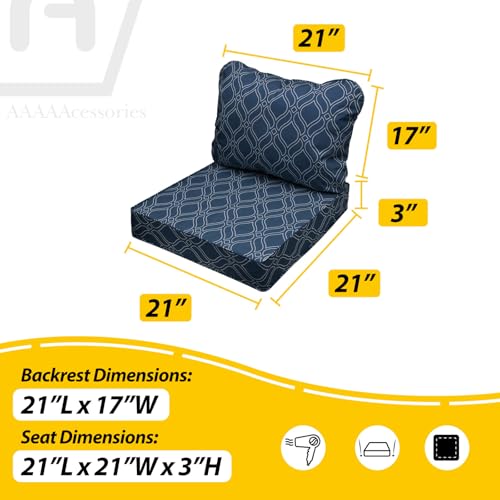 Outdoor Chair Cushions (Slate Blue Vine Trellis / 21"x21"x3" / 21"x17")