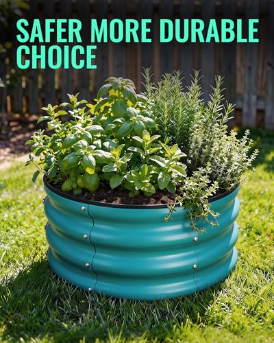 Round Raised Garden Bed Set (Blue)