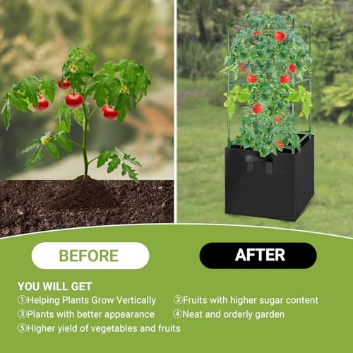 3 Pack Tomato Cages with 17 Gallon Grow Bags (3 Count)