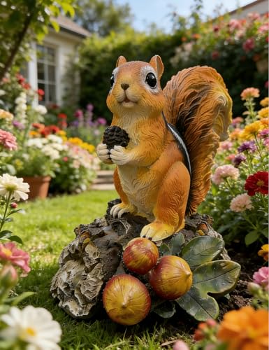 Squirrel Garden Statue Resin Outdoor Sculpture for Yard Patio Lawn Decor (Squirrel)