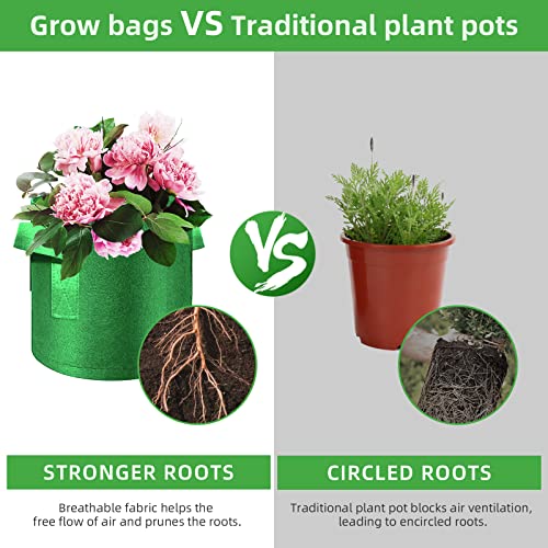 12 Pack 20 Gallon Plant Grow Bags (20 Gallon / Green)
