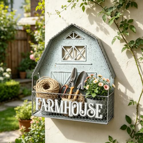 Rustic Farmhouse Barn Wall Plant Holder (Farmhouse White)