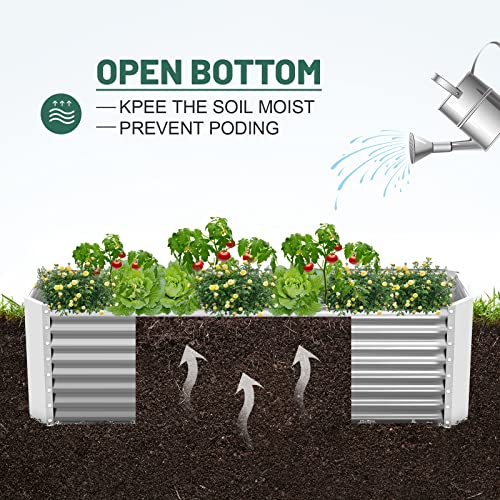 8×4×2 ft Galvanized Raised Garden Bed Kit