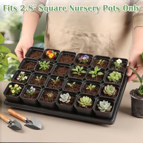 5 Pack 24 Cell Nursery Pots Trays with 2.8 inch (Black / Pots 120 Pcs with 5 Pack Trays)