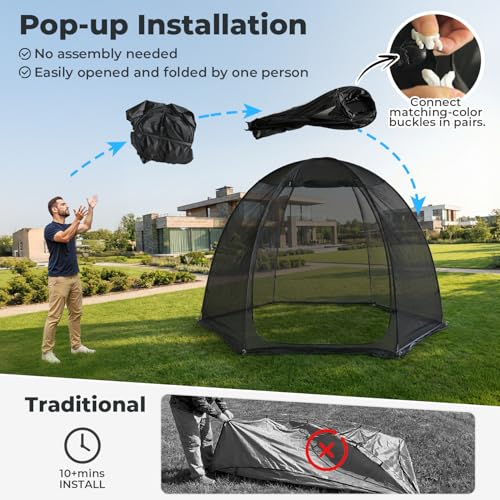 Pop Up Screen House Tent 10x10 FT (10 x 10 x 7 FT)