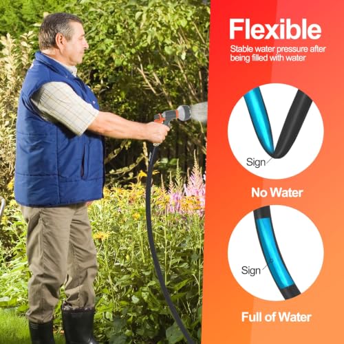 Garden Water Hose 150 ft x 5 (5/8" Black / 150FT)