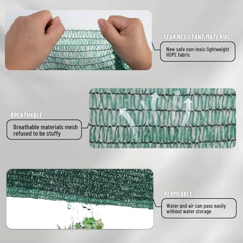 Shade Cloth for Garden (20FTx30FT / 55% Shade-Dark Green)