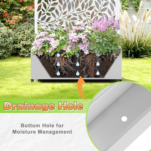 Metal Raised Garden Bed with Trellis (White / 71" x 35" x 16")