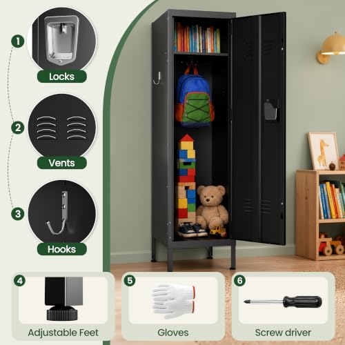 Metal Lockers for Employees (Black / 1 door)
