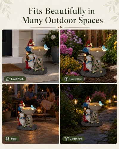 Solar Gnome Statues for Garden Decor (Colorful-gnome)
