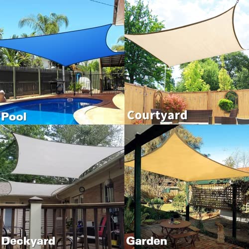 7'X12' Sun Shade Sail Sand Curved Rectangle Customizable