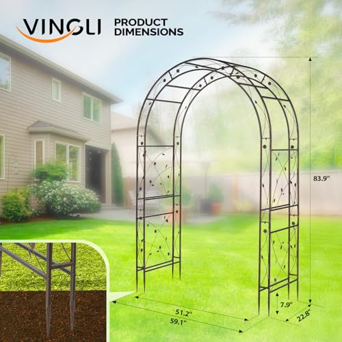 Garden Arbor Arch for Wedding Ceremony Party (Arch Top, Bronze)
