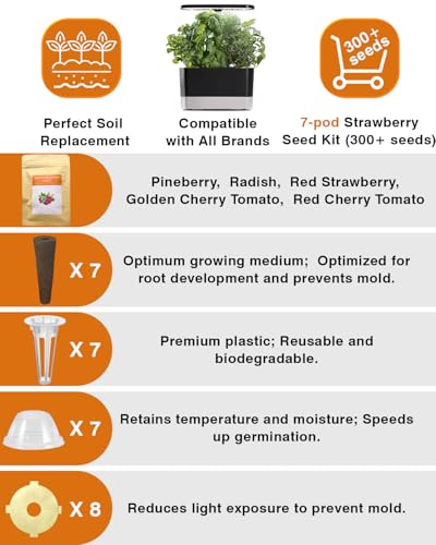 Red Strawberry and Pineberry Seed Pod Kit for AeroGarden (7-pods / strawberry)