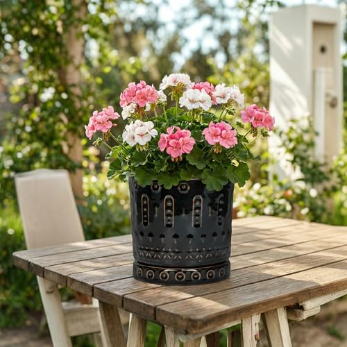 8 Inch Pots for Plants (8 Inch / Black - 2)