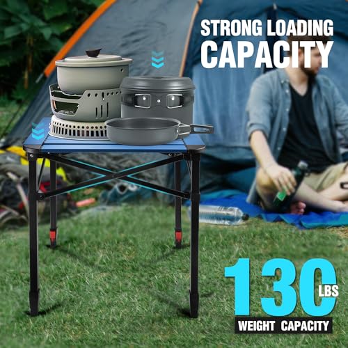 Folding Camping Square Table (Blue / Medium)