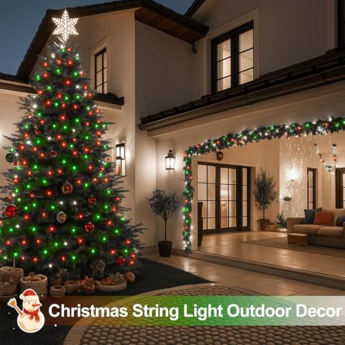 Outdoor Solar String Lights (Red White Green / 2 Pack-400LED)