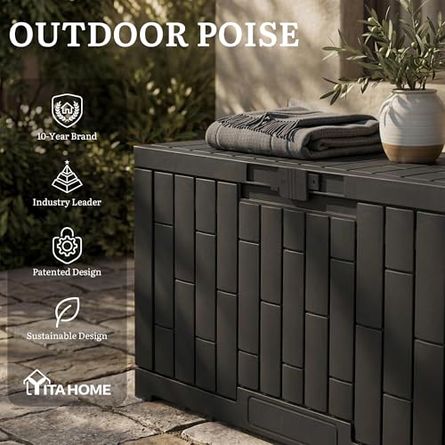 60 Gallon Outdoor Storage Box (Dark Black / 60 Gallon)