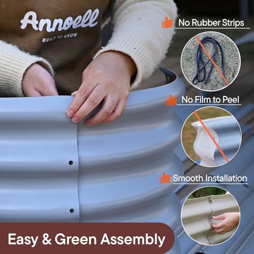 2Pcs 8x2x2.5 ft Galvanized Raised Garden Bed (Green / 8x2x2.5ft)