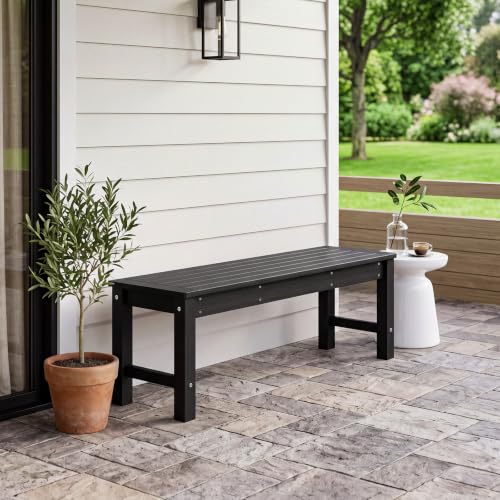 HDPE Outdoor Bench (Black(hdpe) / 1 pack)