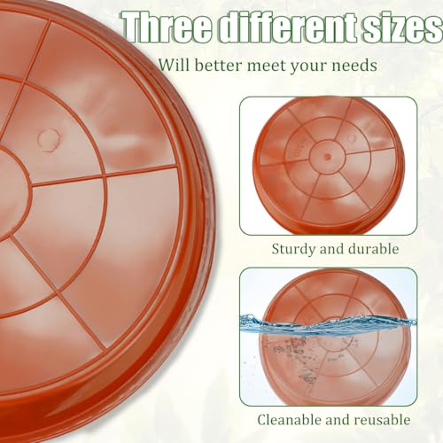 Reusable Mold Tray for Stepping Stone 3 Size Soft Plastic Cement Molds for Concrete and Stained Glass Round Brown (brown)
