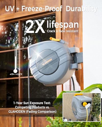 Retractable Garden Hose Reel 1 (1/2" 130FT / Light Gray)