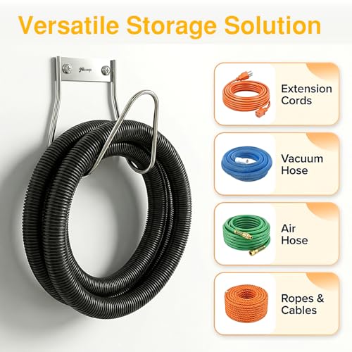 Garden Hose Holder Stainless Steel Small Wall Mount Garden Hose Hook (80 Feet)