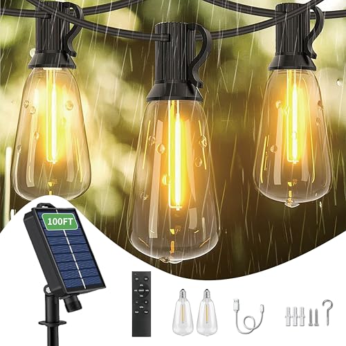 100FT Solar String Lights Outdoor Waterproof (100FT(30 Sockets))