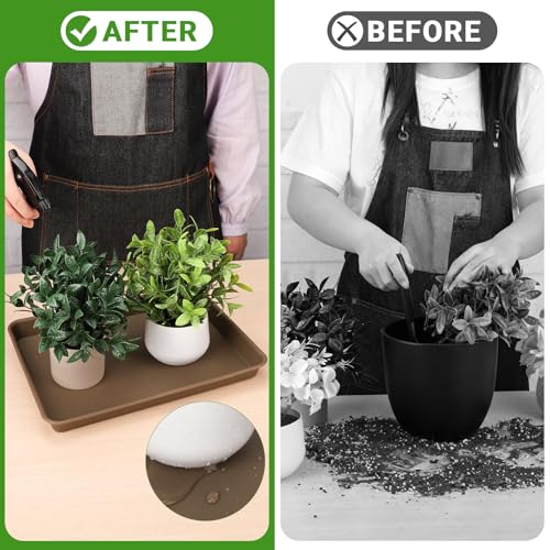 3 Packs Plant Saucers for Indoors (13 Inch / Brown)