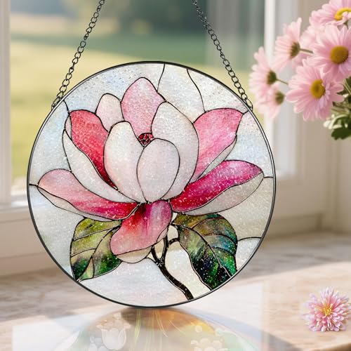 8 Inch Stained Glass Ornament (Magnolia)