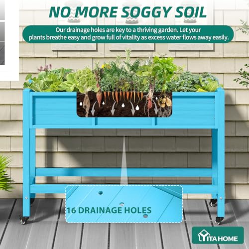 Raised Garden Bed HDPE (47x18x31in / Aruba Blue)