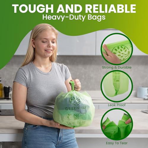 3 Gallon Compostable trash Bags with Handles (3 Gallon, 100 Count)