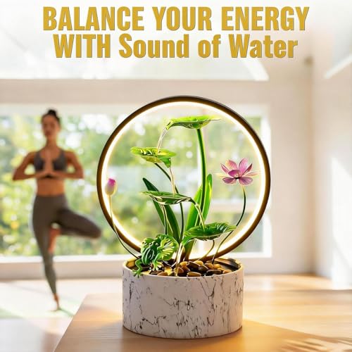 15 Inch Green LED Metal Tabletop Water Fountain (Green)