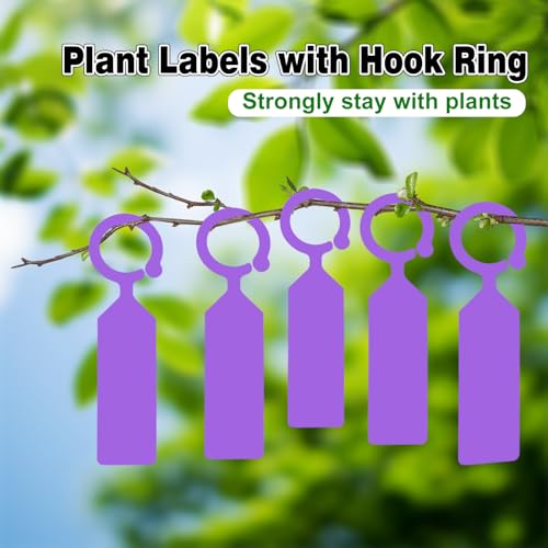 Plant Labels Yuanling 100Pcs Plastic Waterproof Plant Tree Tags Nursery Garden Markers for Indoor Outdoor Gardening Plants Vegetables Flowers Potted (100 Count)