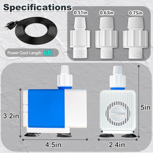 530GPH Water Fountain Pump 35W Pond Pumps Ultra