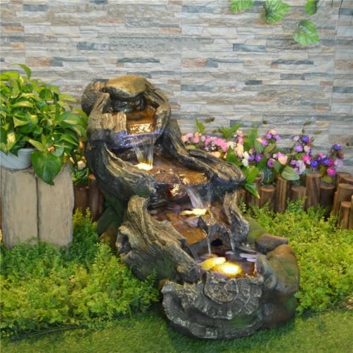37" L Tree Trunk Outdoor Water Fountain with 3 (37" L)