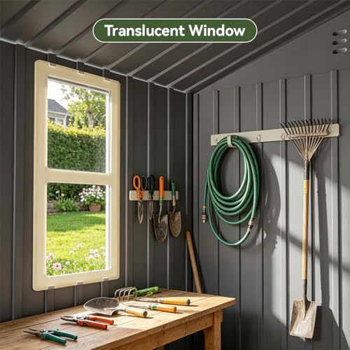 Outdoor Storage Shed with Window (Light Grey / 6'*4')