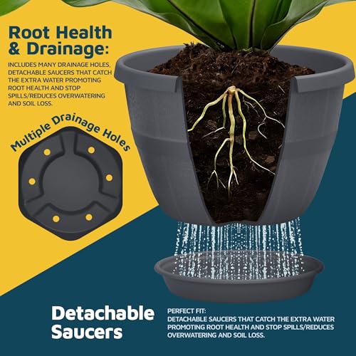 10 Inch Whiskey Barrel Planters Outdoor Pack of 10 (10 Count)